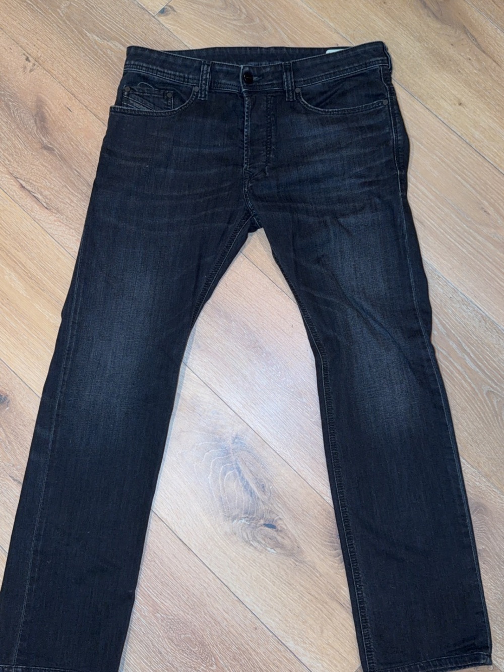 Diesel Men's Dark Black Straight Jeans